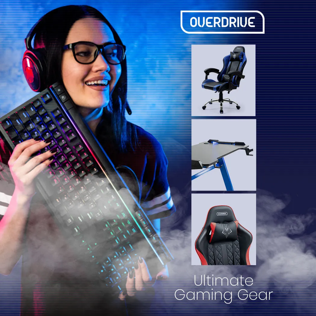 Ergonomic Reclining Gaming Chair with Lumbar & Neck Support, Overdrive