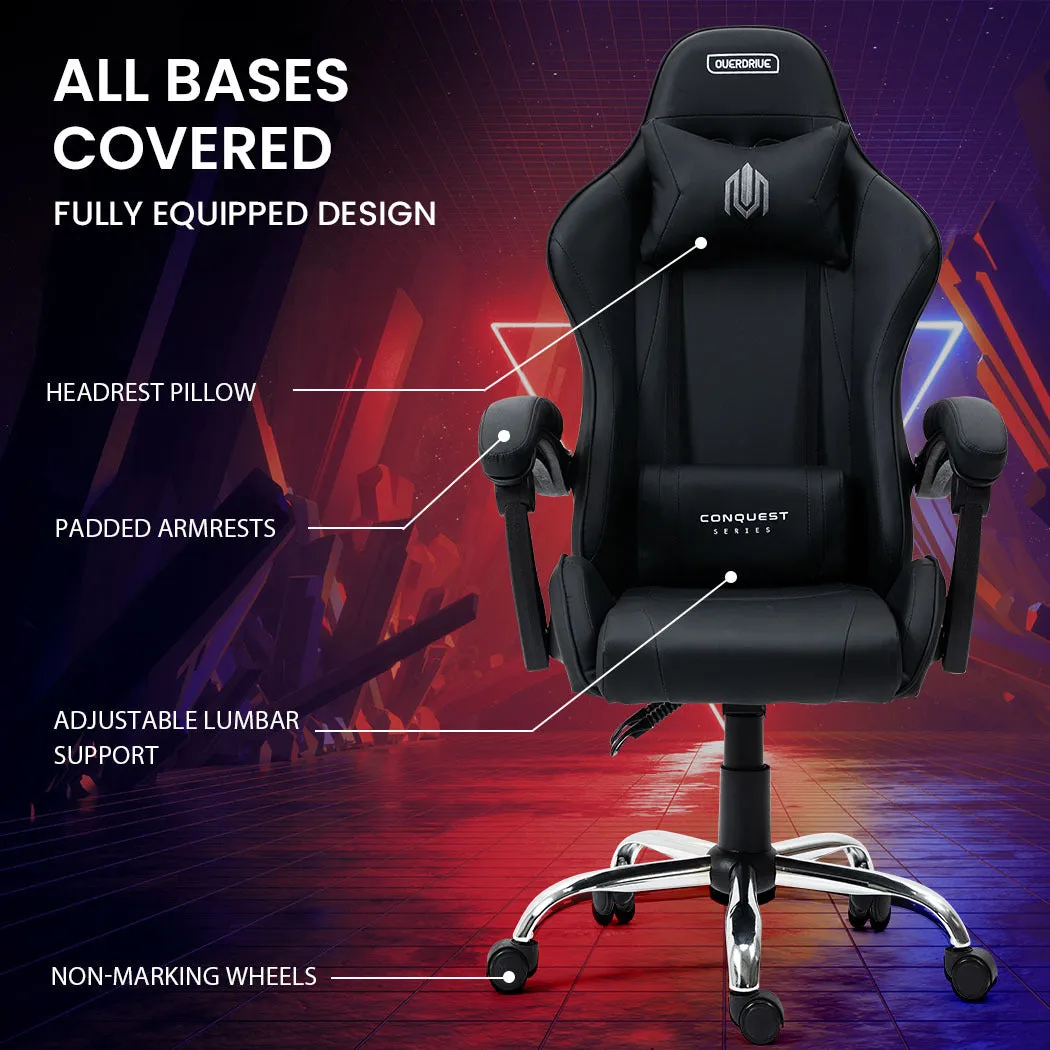 Ergonomic Reclining Gaming Chair with Lumbar Neck Pillows - Overdrive