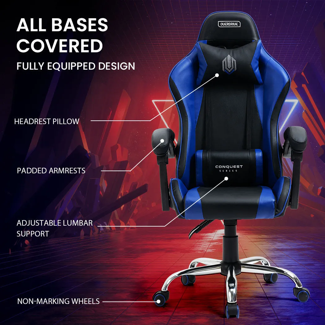 Ergonomic Reclining Gaming Chair with Lumbar Support, Overdrive