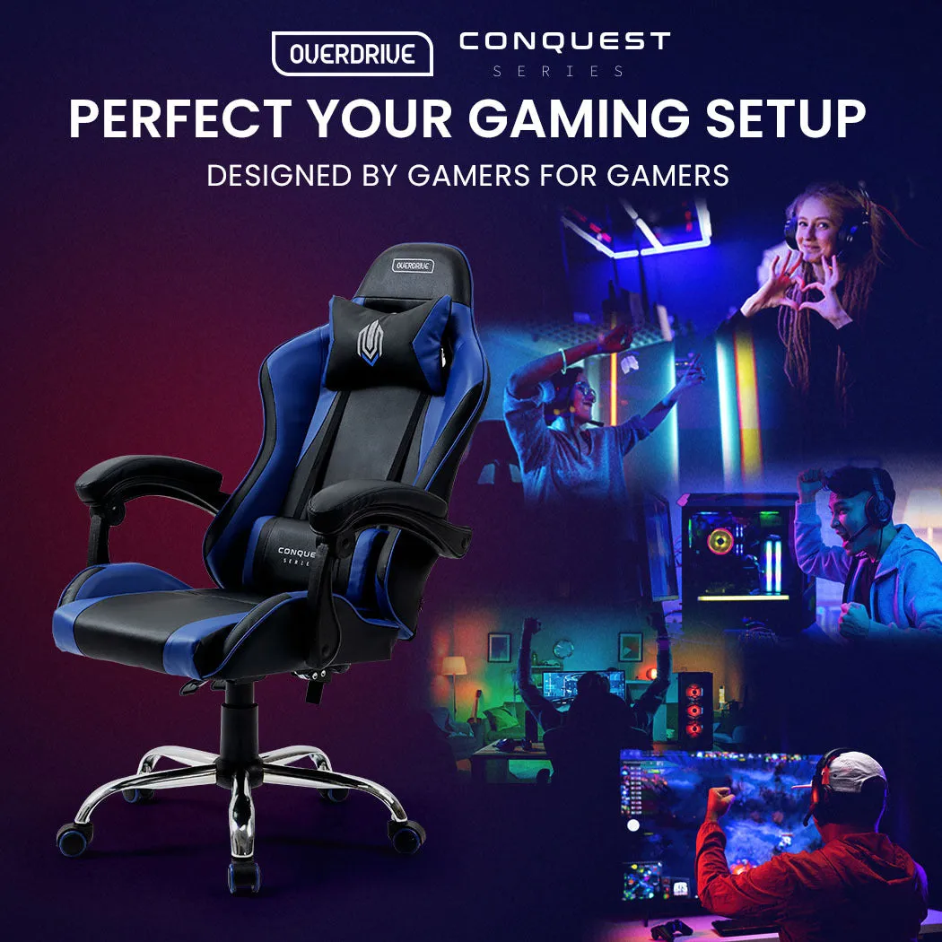 Ergonomic Reclining Gaming Chair with Lumbar Support, Overdrive