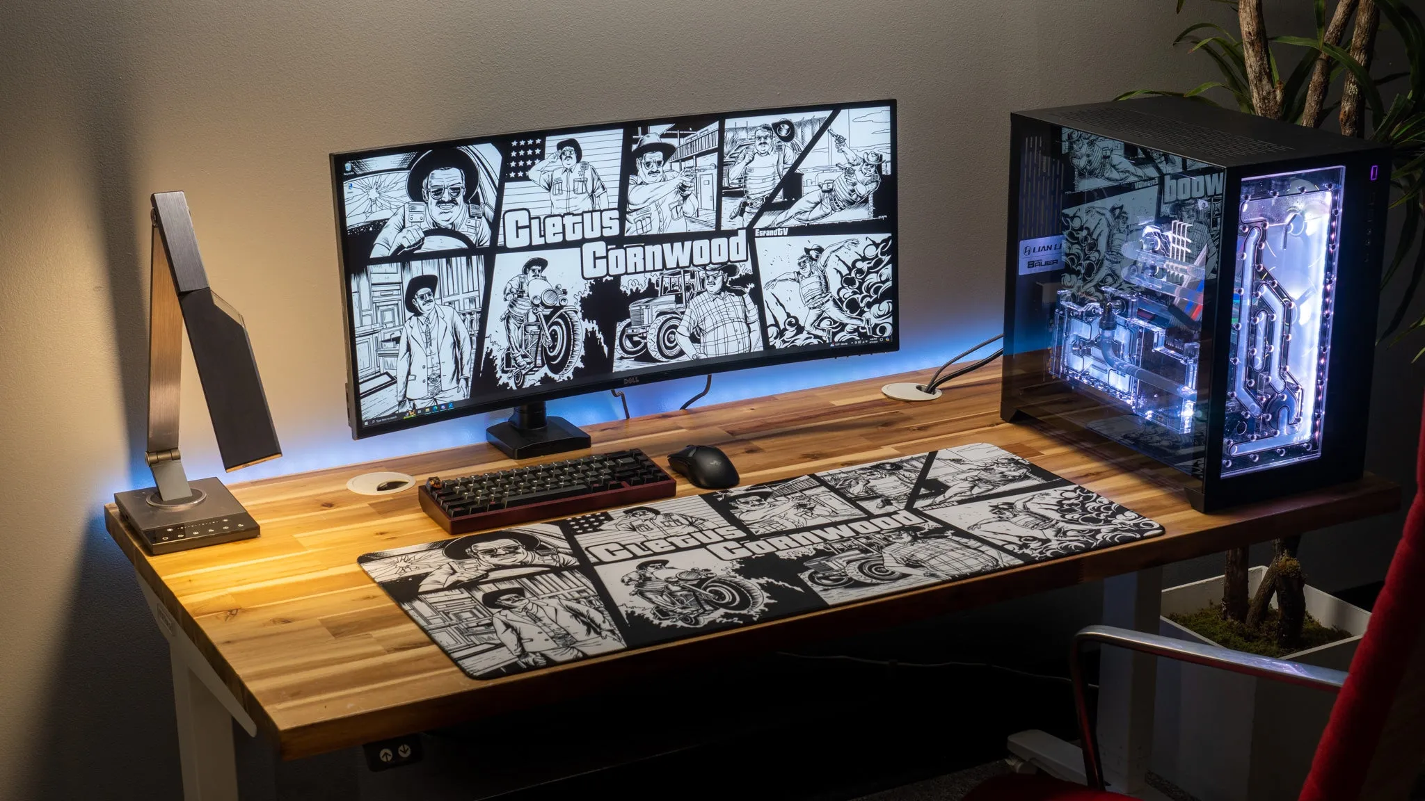 EsfandTV "Cletus Cornwood B&W" Limited Edition Content Creator Collaboration Gaming XL Gaming Mouse Pad