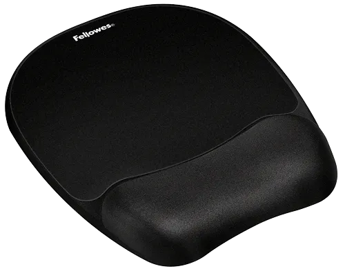 Fellowes Memory Foam Wrist Support With Mouse Pad - Black