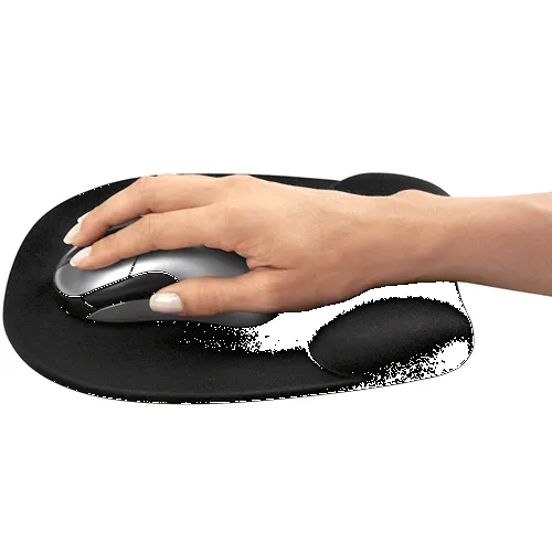 Fellowes Memory Foam Wrist Support With Mouse Pad - Black