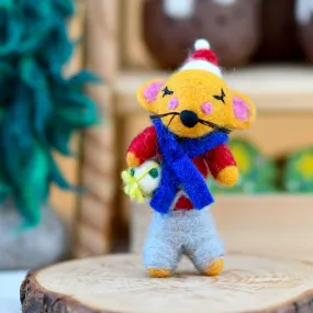 Felt Boy Christmas Mouse Ornament