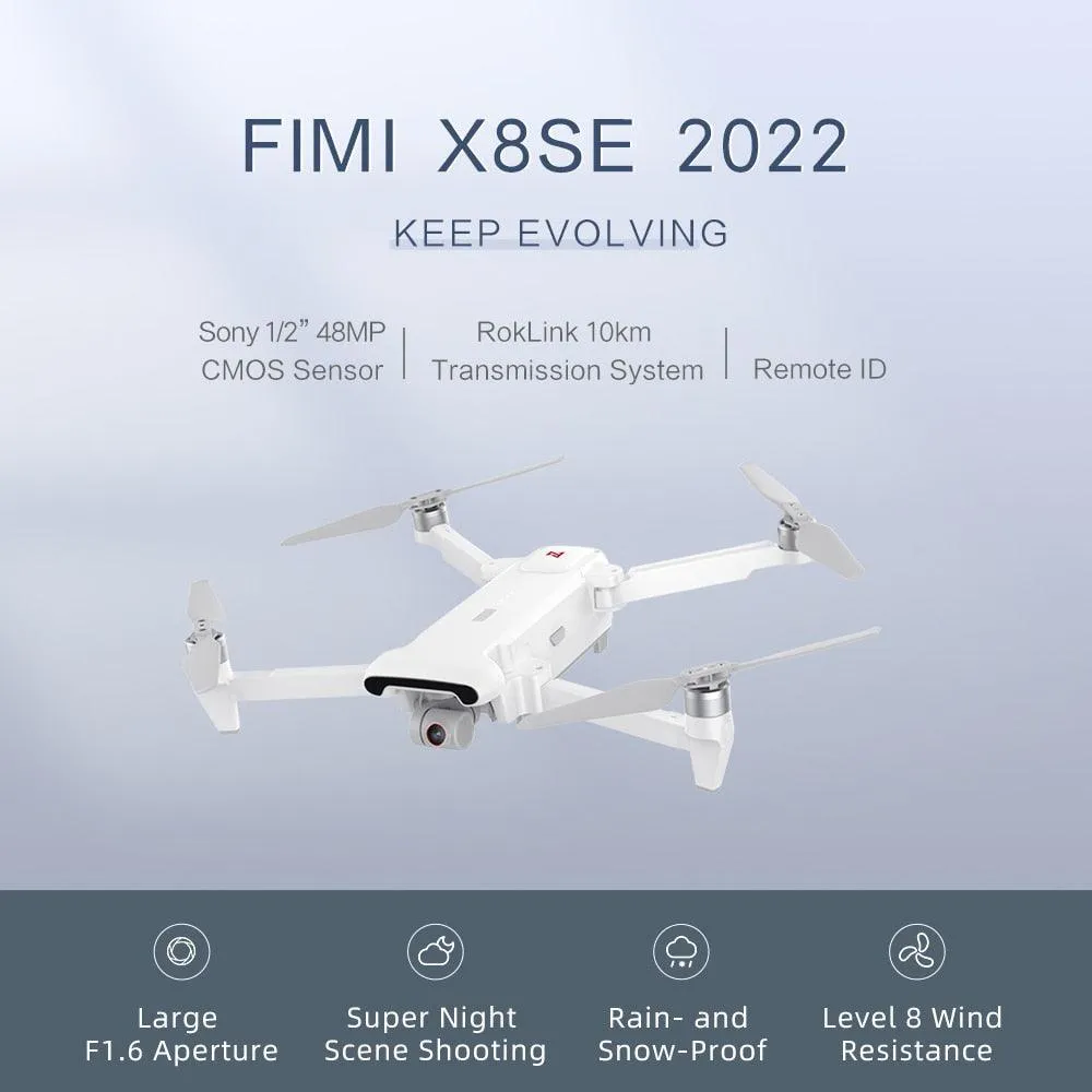 FIMI X8SE 2022 Camera Drone 4K professional Quadcopter camera RC Helicopter 10KM FPV 3-axis Gimbal 4K Camera GPS RC Drone New