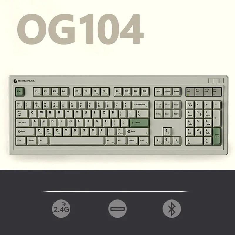 FL·ESPORTS OG104 Retro Wireless Mechanical Keyboard