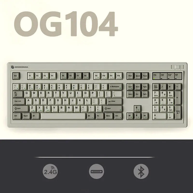 FL·ESPORTS OG104 Retro Wireless Mechanical Keyboard