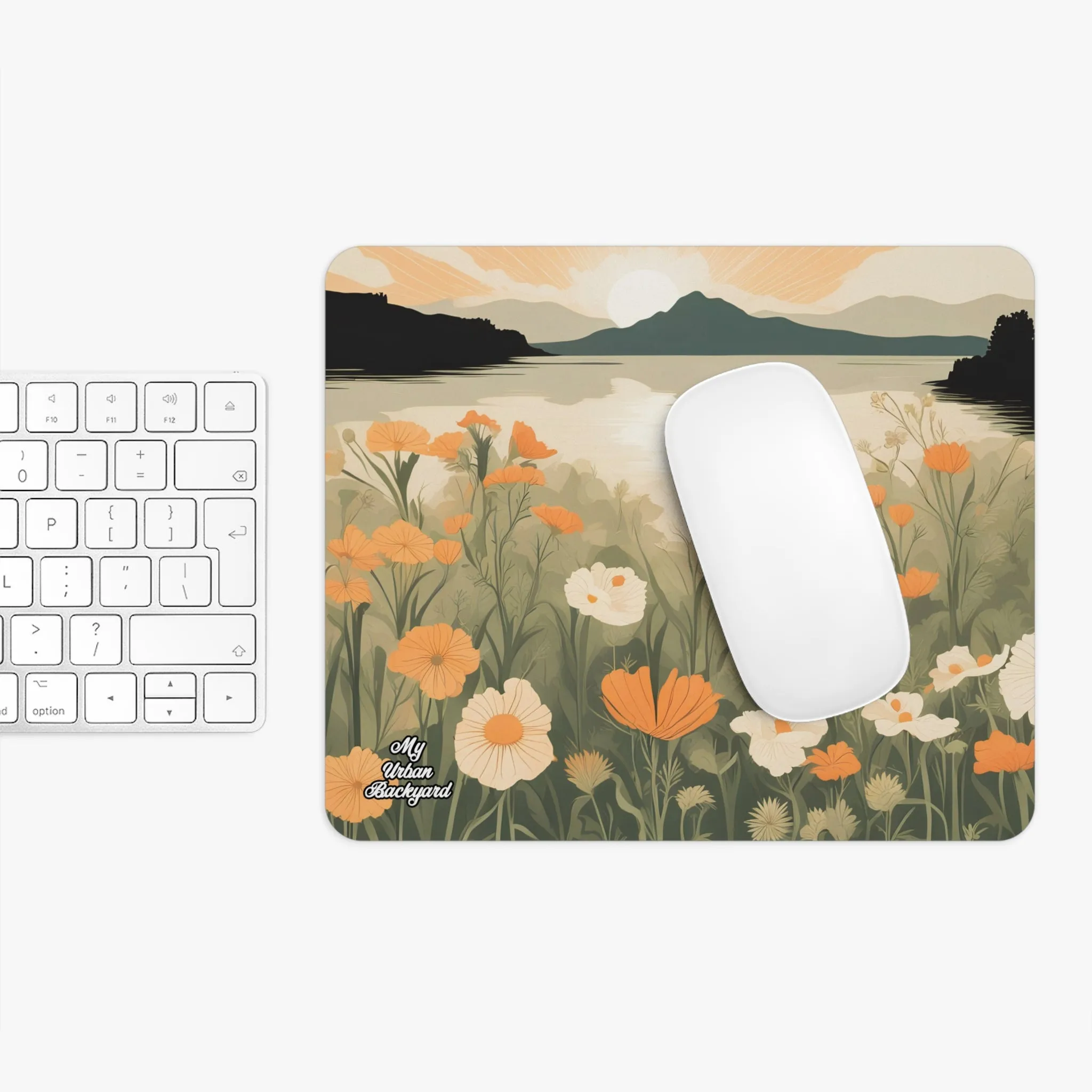 Flowers at the Lake, Computer Mouse Pad - for Home or Office