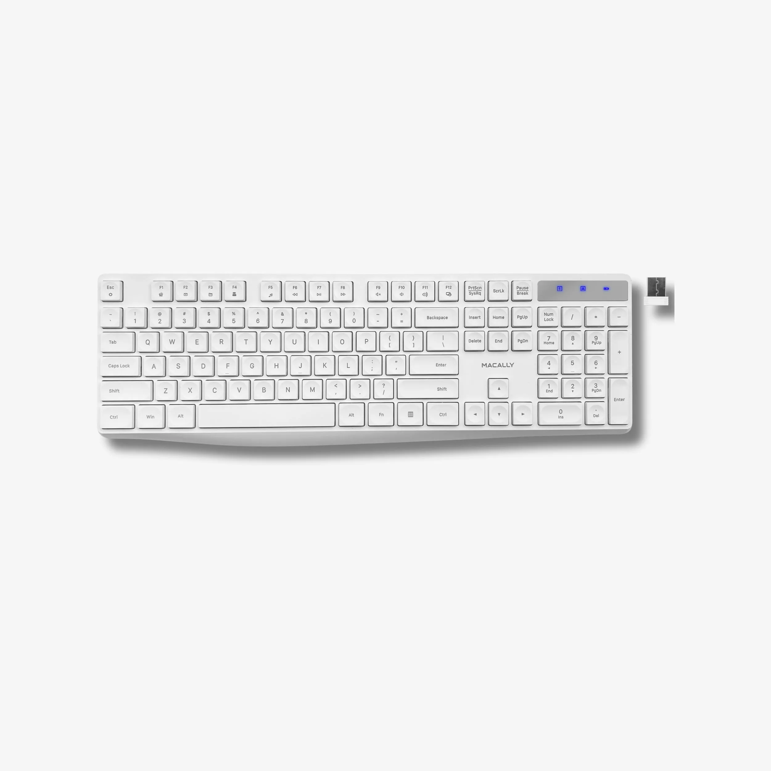 Full Size Wireless Keyboard For Windows PC (White)