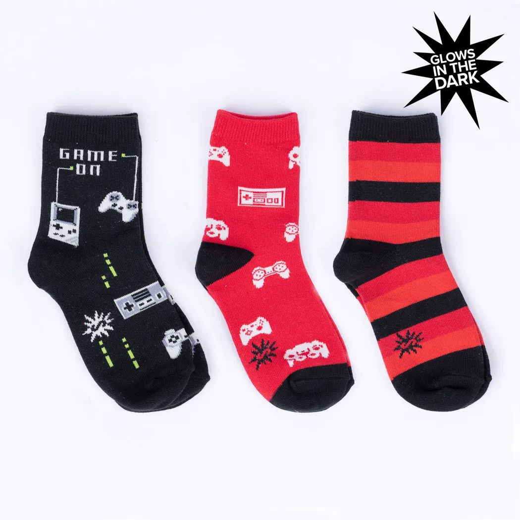 Game On! Kids' (Age 3-6) Crew Socks 3-Pack