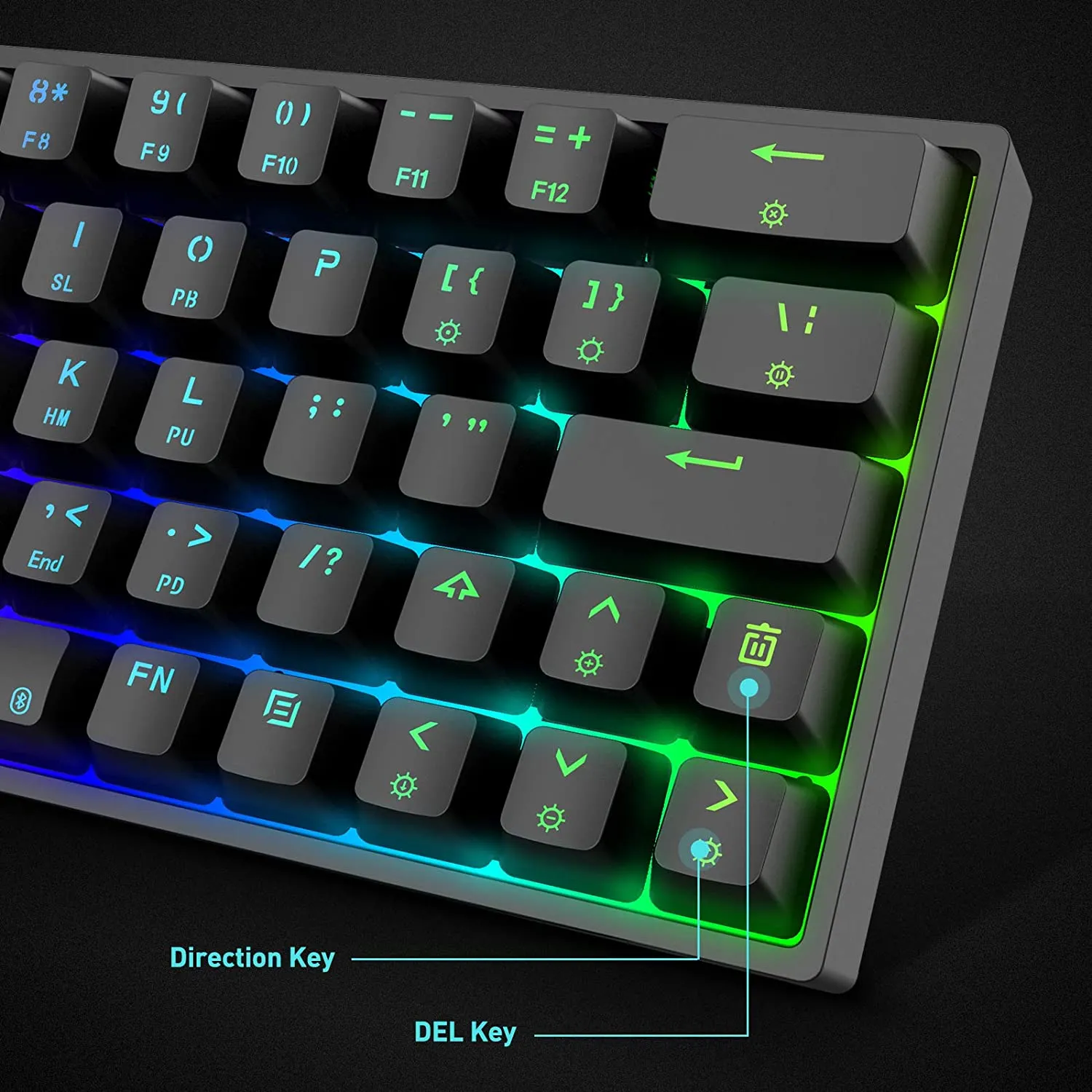 GIM 64 Keys Gateron Mechanical Gaming Keyboard, RGB Backlit Hot Swappable Wired Keyboard with Full Keys Programmable