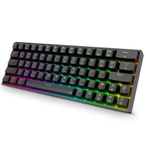 GIM 64 Keys Gateron Mechanical Gaming Keyboard, RGB Backlit Hot Swappable Wired Keyboard with Full Keys Programmable