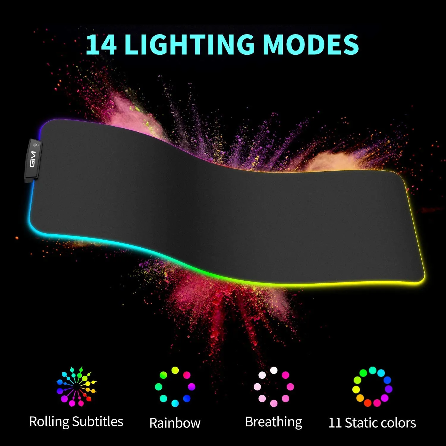 GIM RGB Gaming Mouse Pad Large, 31.5 x 12 x 0.2 Inch