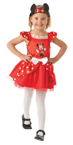 Girls Minnie Mouse Red Ballerina Dance Costume