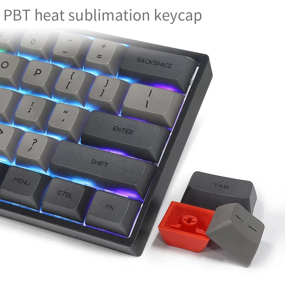 GK61 Keyboard 60 Percent Mechanical With Wireless Gaming Mouse & 2 Bonus Mouse Pads