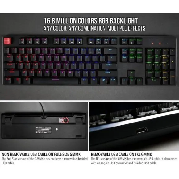 Glorious GMMK-BRN Modular Mechanical Gaming Keyboard - RGB LED Backlit, Brown Switches, Hot Swap Switches (Black)