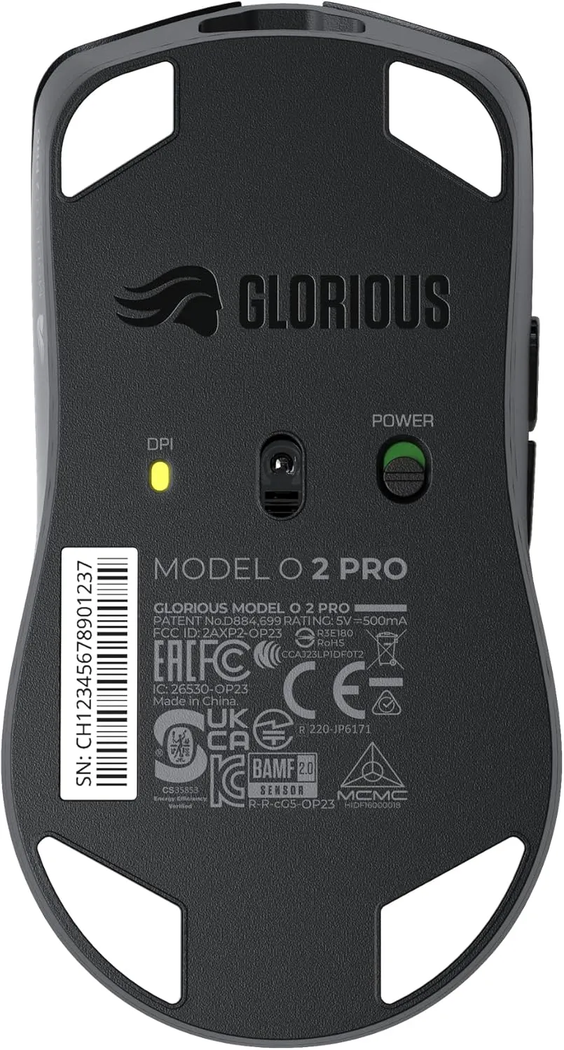 Glorious Model O 2 PRO Wireless Gaming Mouse – 2.4GHz, 1ms Response, 57g Ultralight, 26K DPI, RGB, Ambidextrous, 6 Buttons, 100M Clicks, Long Battery Life, PTFE Feet – Black