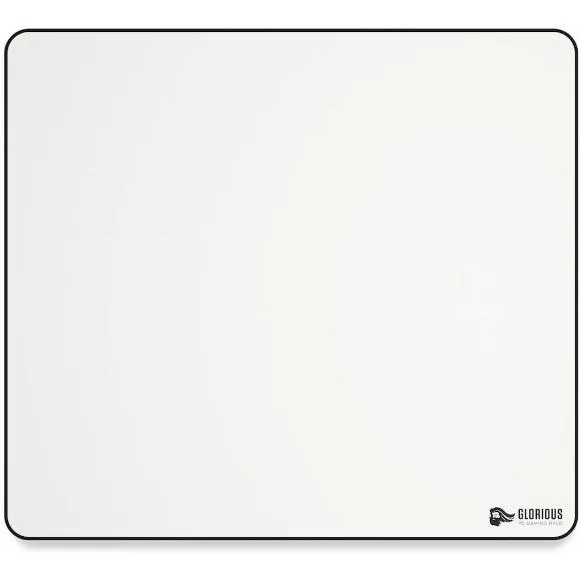 Glorious XL Gaming Mouse Mat/Pad - Large, Wide (XL) White Cloth Mousepad, Stitched Edges | 16"x18" (GW-XL)