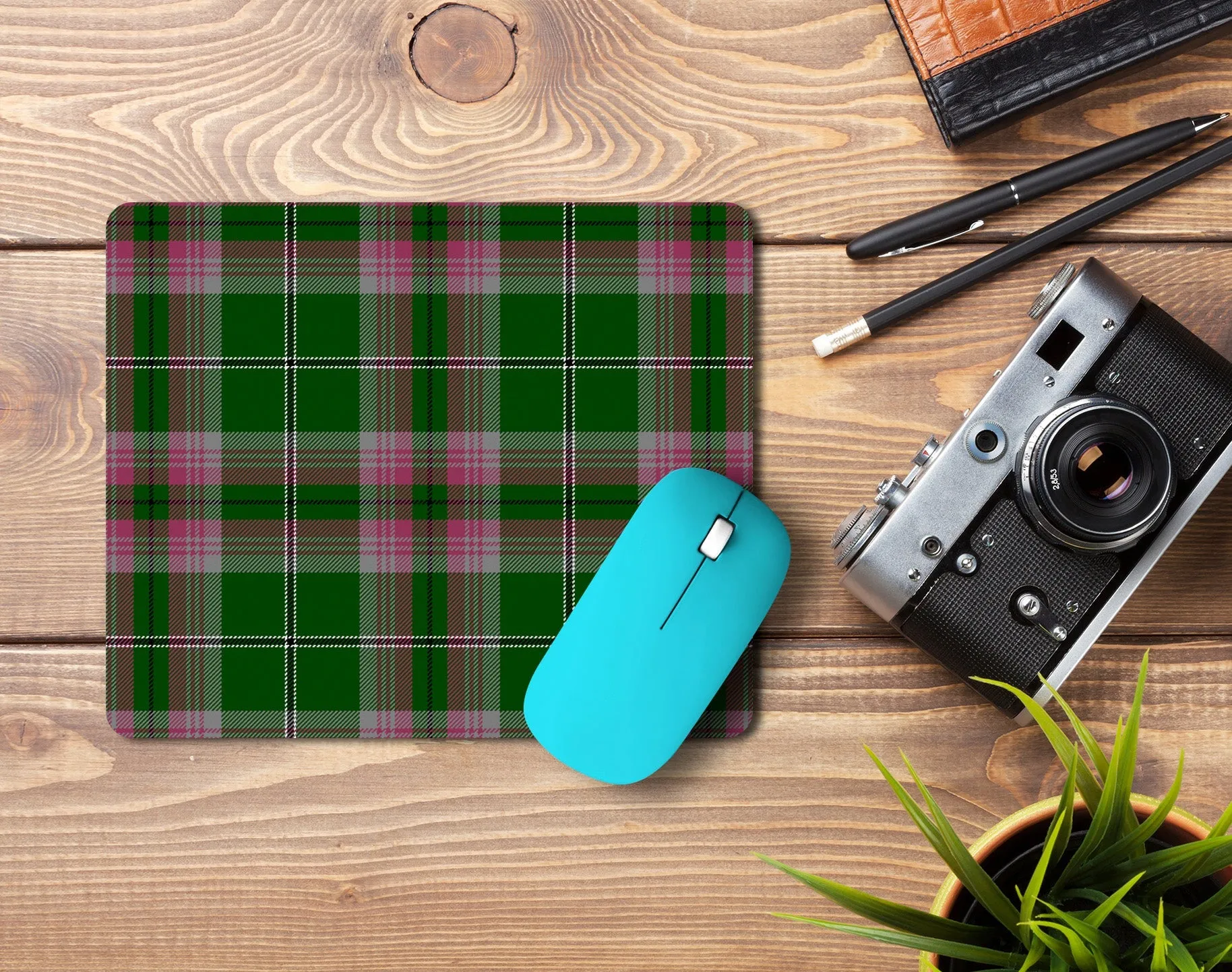 Gray Tartan Mouse Pad