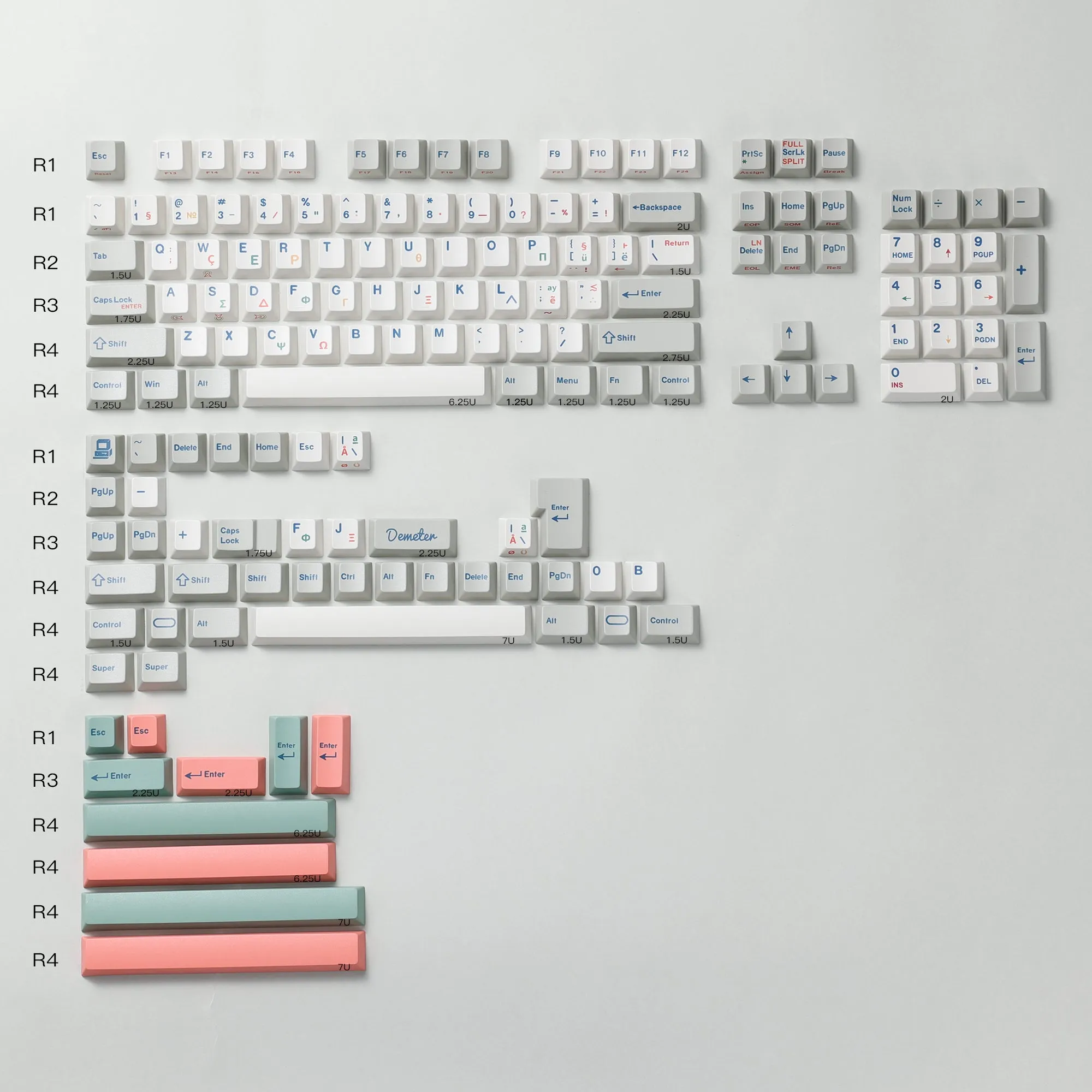 Greek Cherry Profile Keycaps