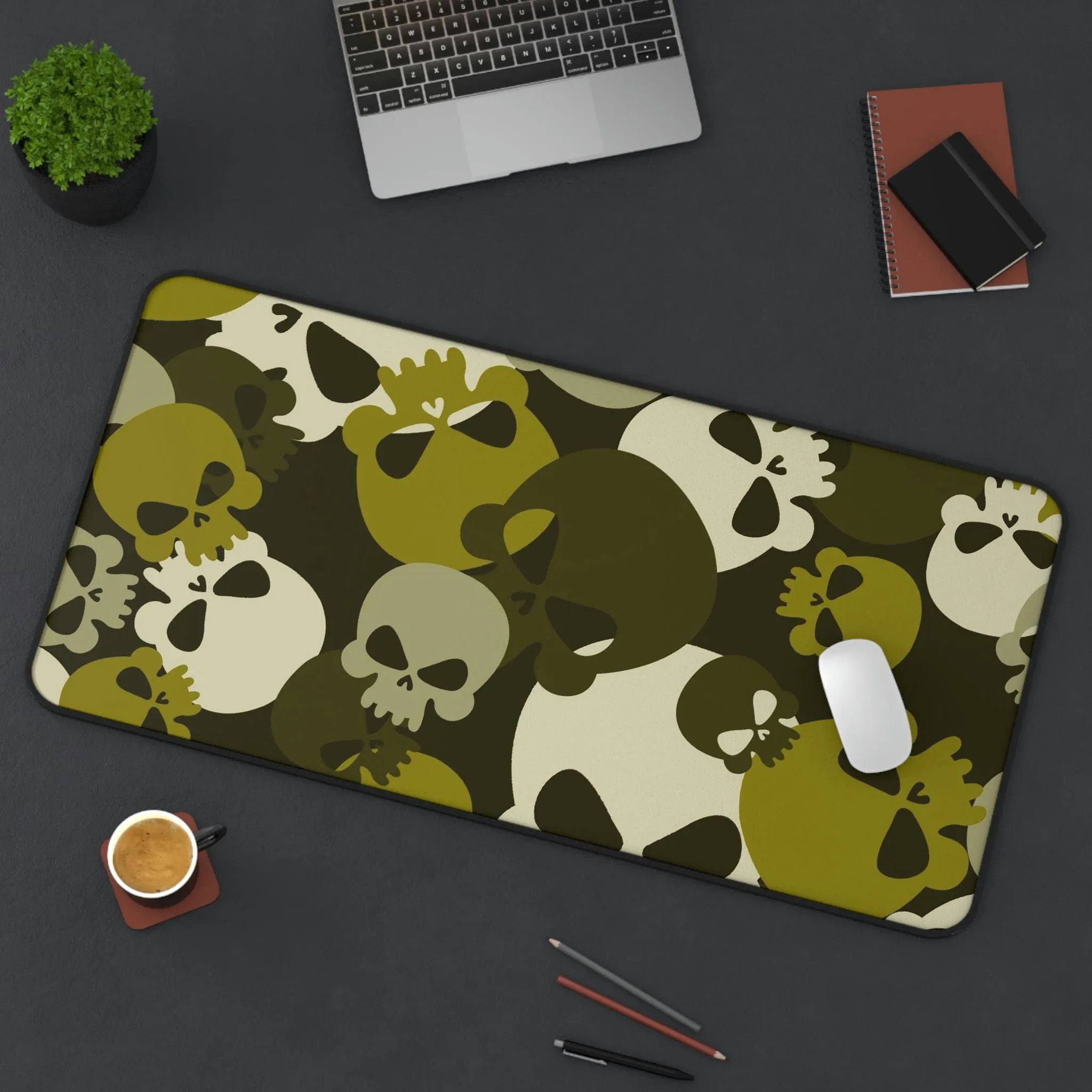 Green Skull Camo Desk Mat 3 Sizes