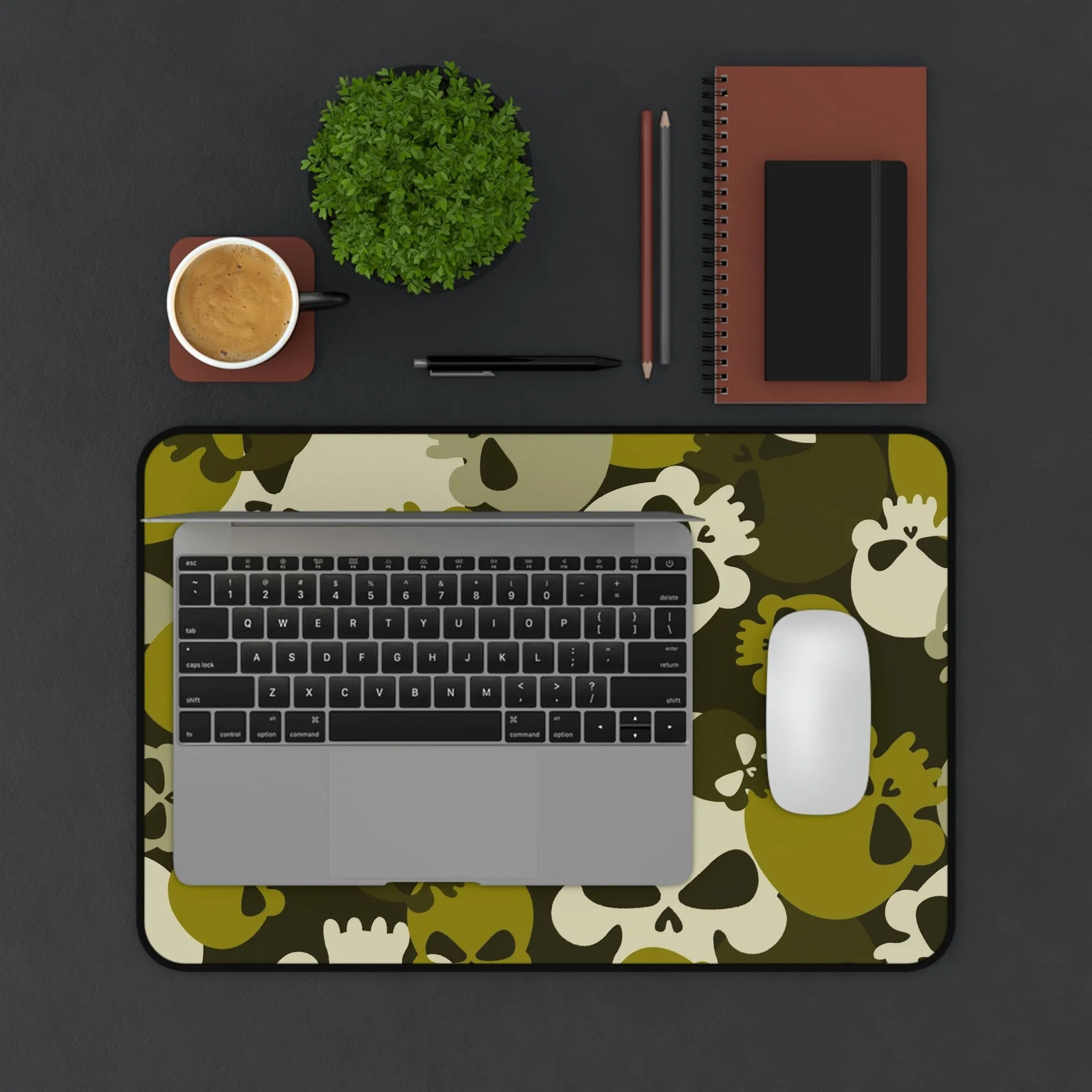 Green Skull Camo Desk Mat 3 Sizes