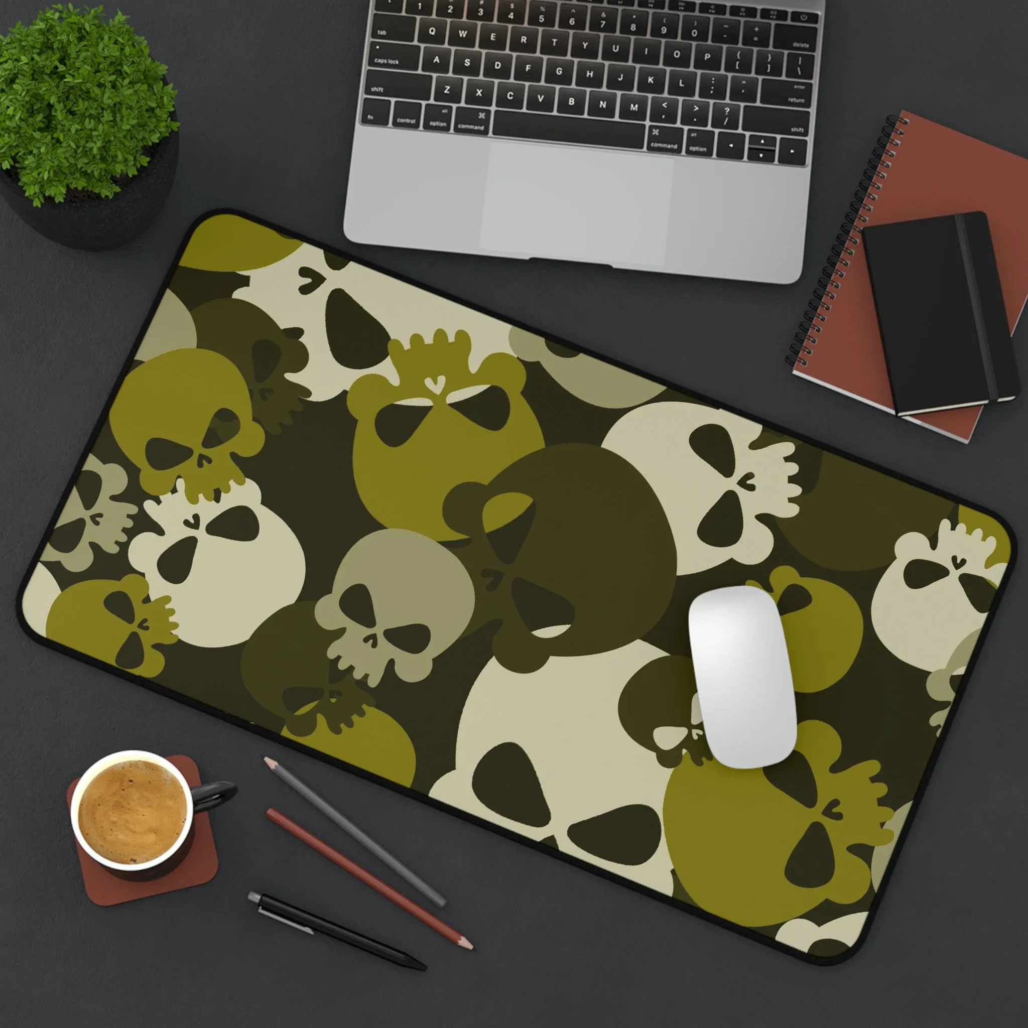 Green Skull Camo Desk Mat 3 Sizes