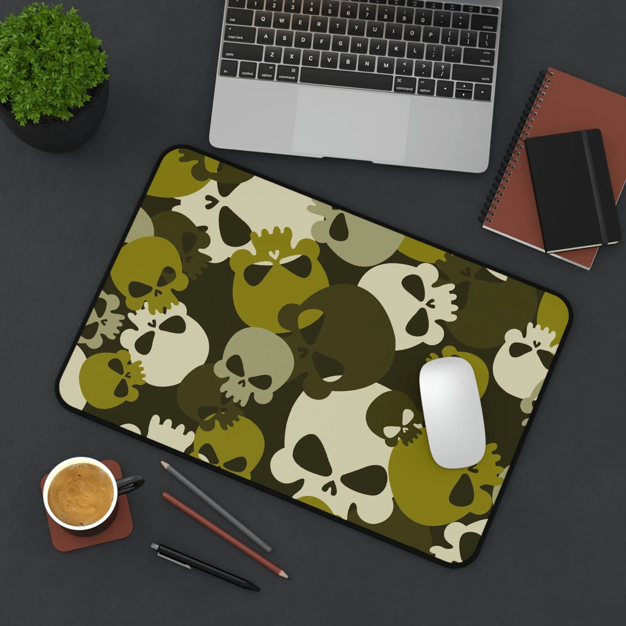 Green Skull Camo Desk Mat 3 Sizes