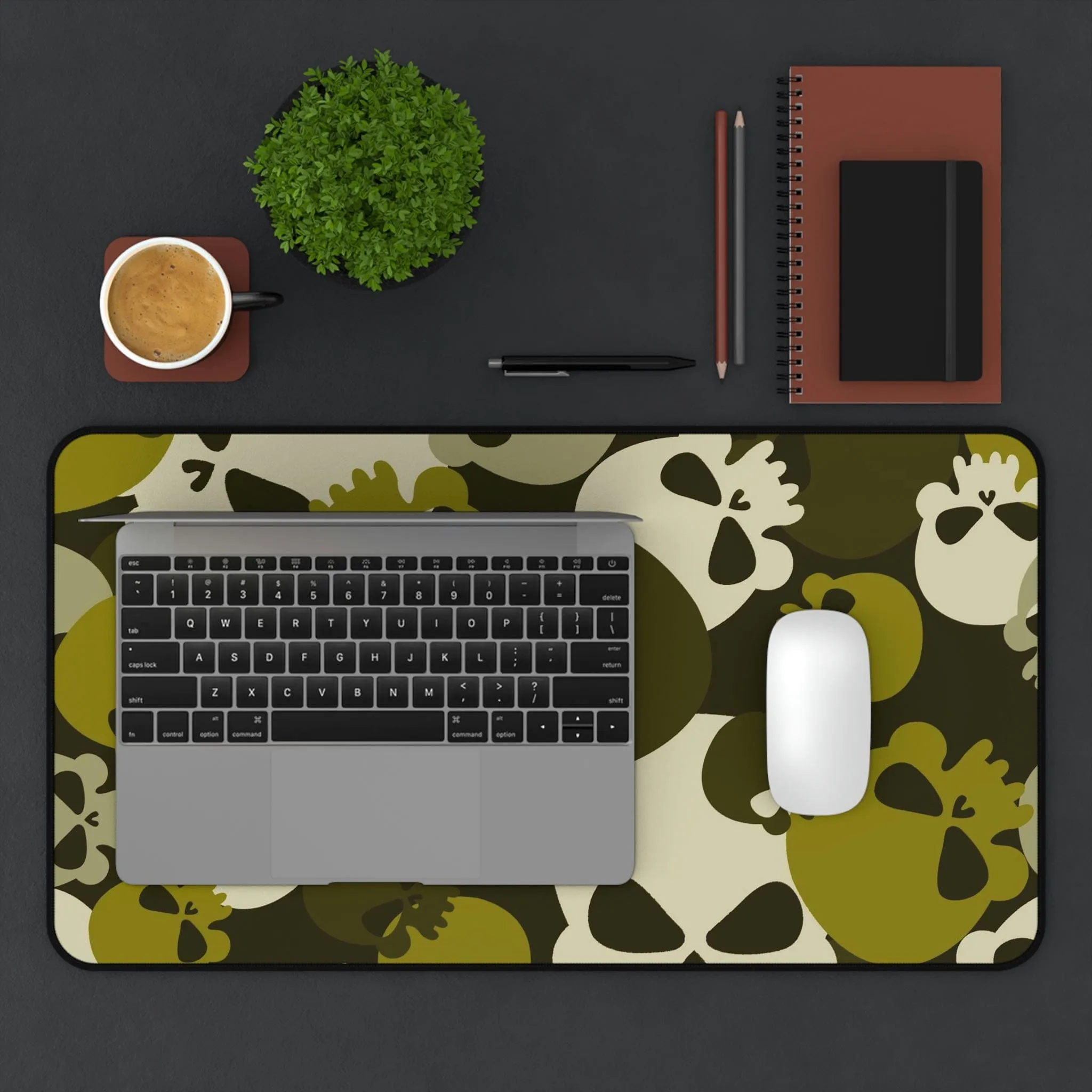 Green Skull Camo Desk Mat 3 Sizes