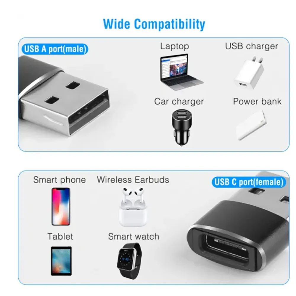 High-Speed Data Type C Female To Usb Male Adapter