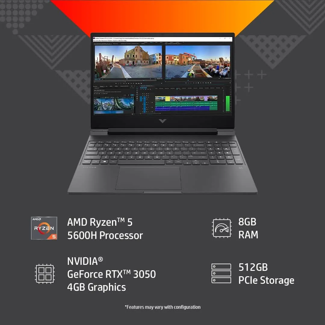 HP VICTUS 15-FB0050AX [R5-5600H RYZEN/8GB DDR4/512GB SSD/NO DVD/WIN11 HOME MSO/15.6 INCH/4GB GRAPHICS RTX 3050TI/1 YEAR/SILVER]