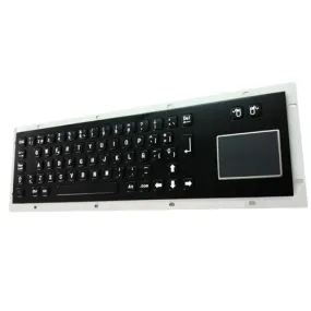 KBS-PC-DT-BL Stainless Steel Keyboard with Touchpad in Black