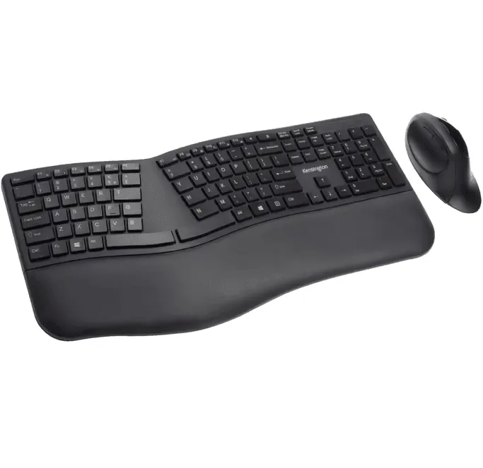 Kensington Wireless Ergonomic Keyboard and Mouse Combo Black