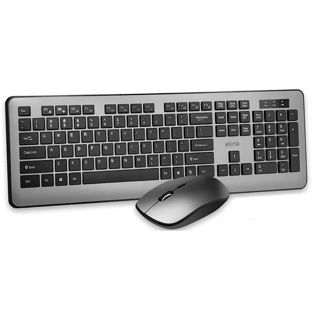 Keyboard & Mouse Combo Black Wireless Rechargeable