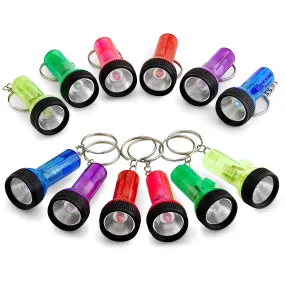 Kicko Mini Flashlight Keychains - 12 Pieces Assorted Color Mini Plastic Pocket Torch - 2