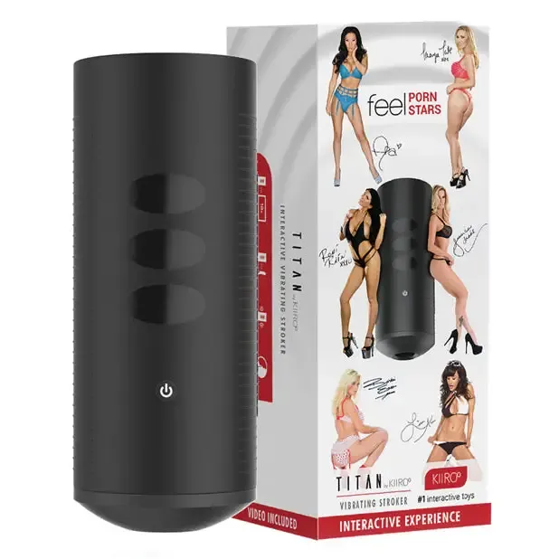 Kiiroo Titan The Experience Interactive Vibrating Stroker - Black