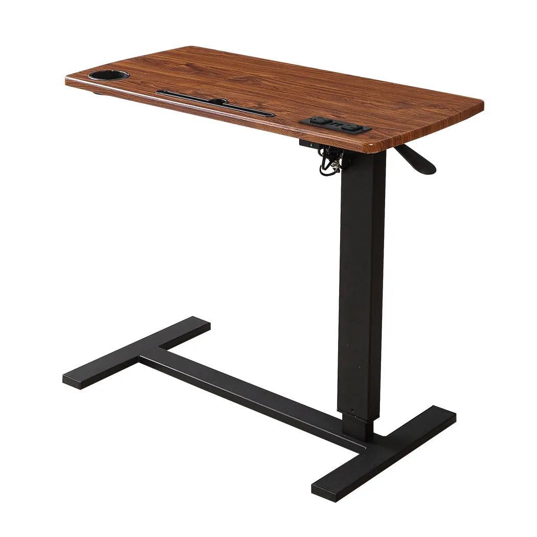 Levede Mobile Standing Desk Foldable Brown Fold