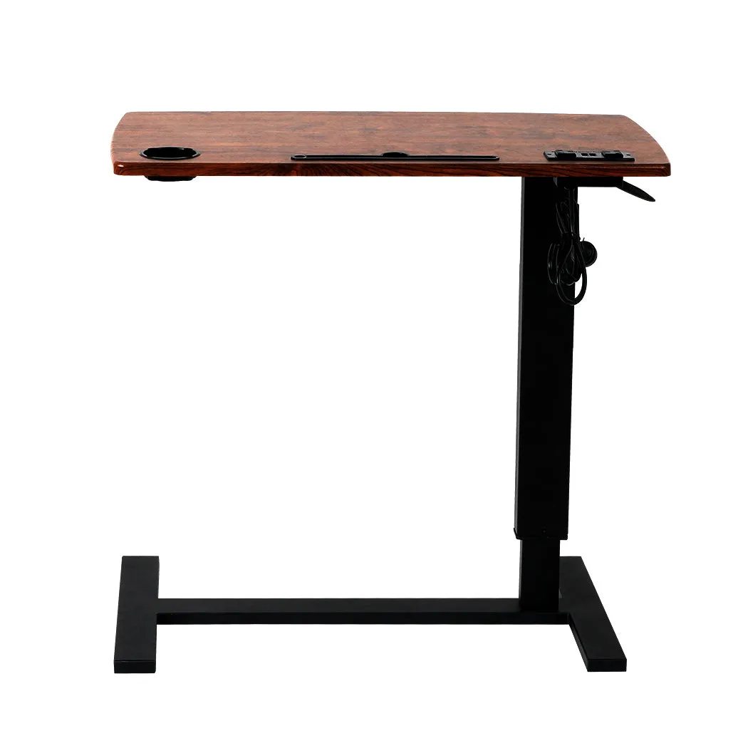 Levede Mobile Standing Desk Foldable Brown Fold