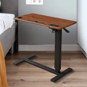 Levede Mobile Standing Desk Foldable Brown Fold