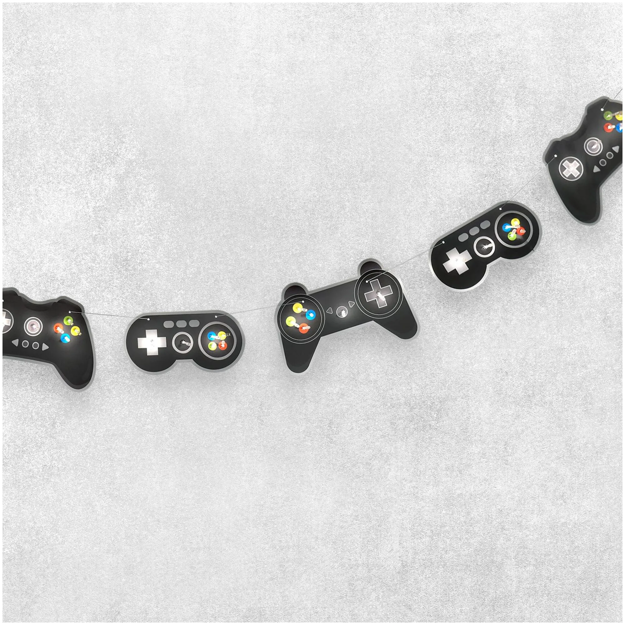 Level Up Video Game Controller Light-Up Banner Garland Gamer Birthday Party Decoration