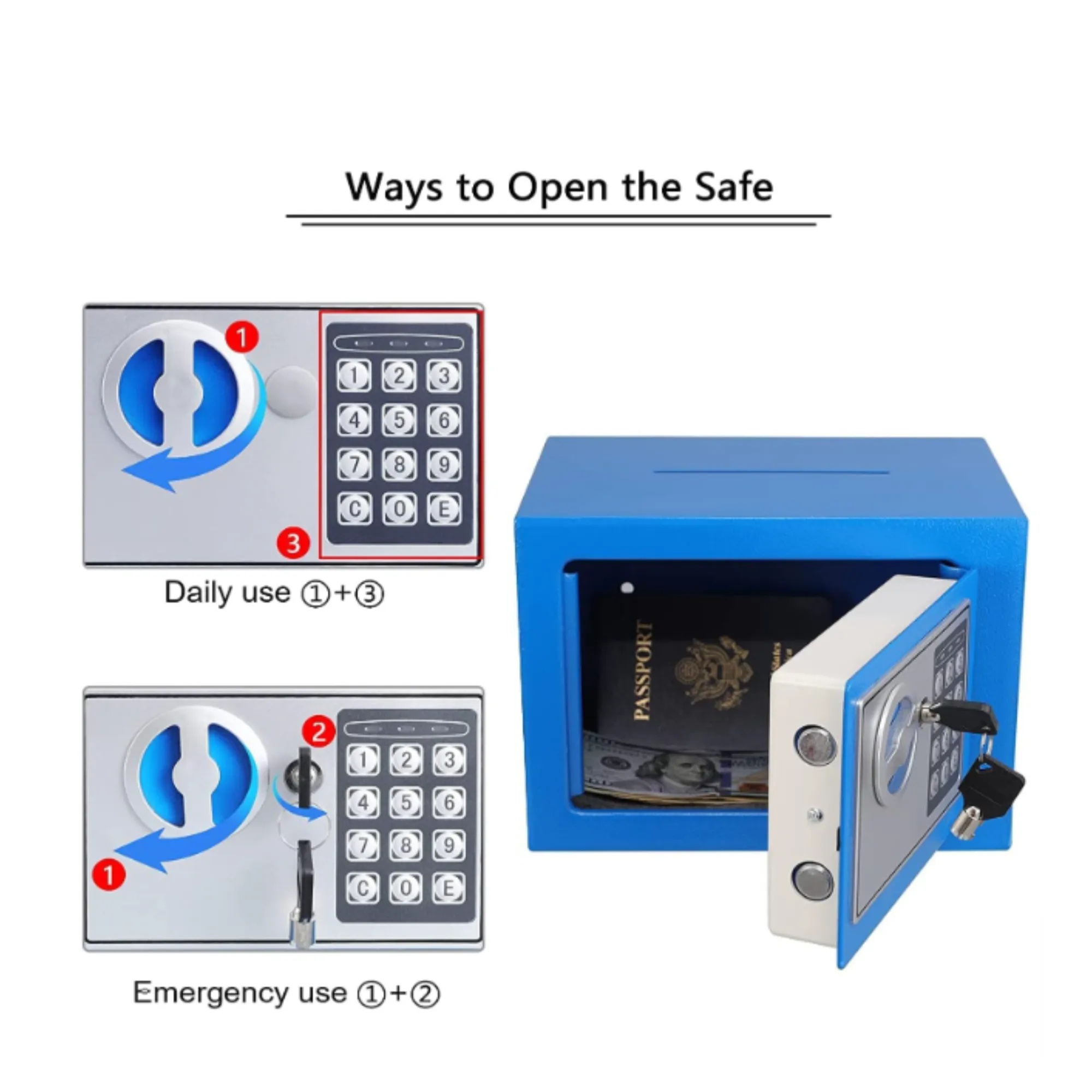 Lightweight Key and Combination Security Safe Box Safe Locker