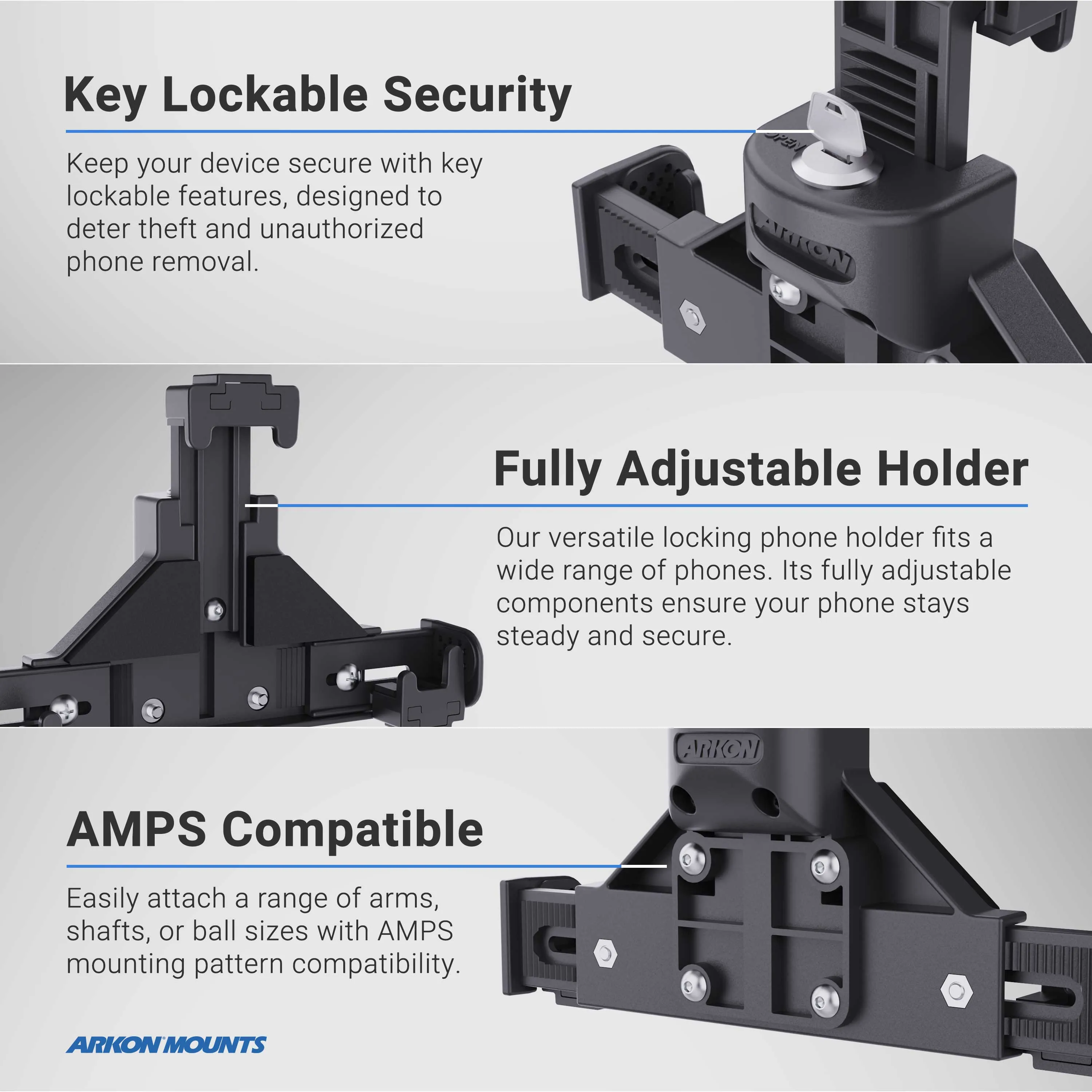 LockVise™ Universal Locking Phone Holder with Multi-Angle and Clamp Mount