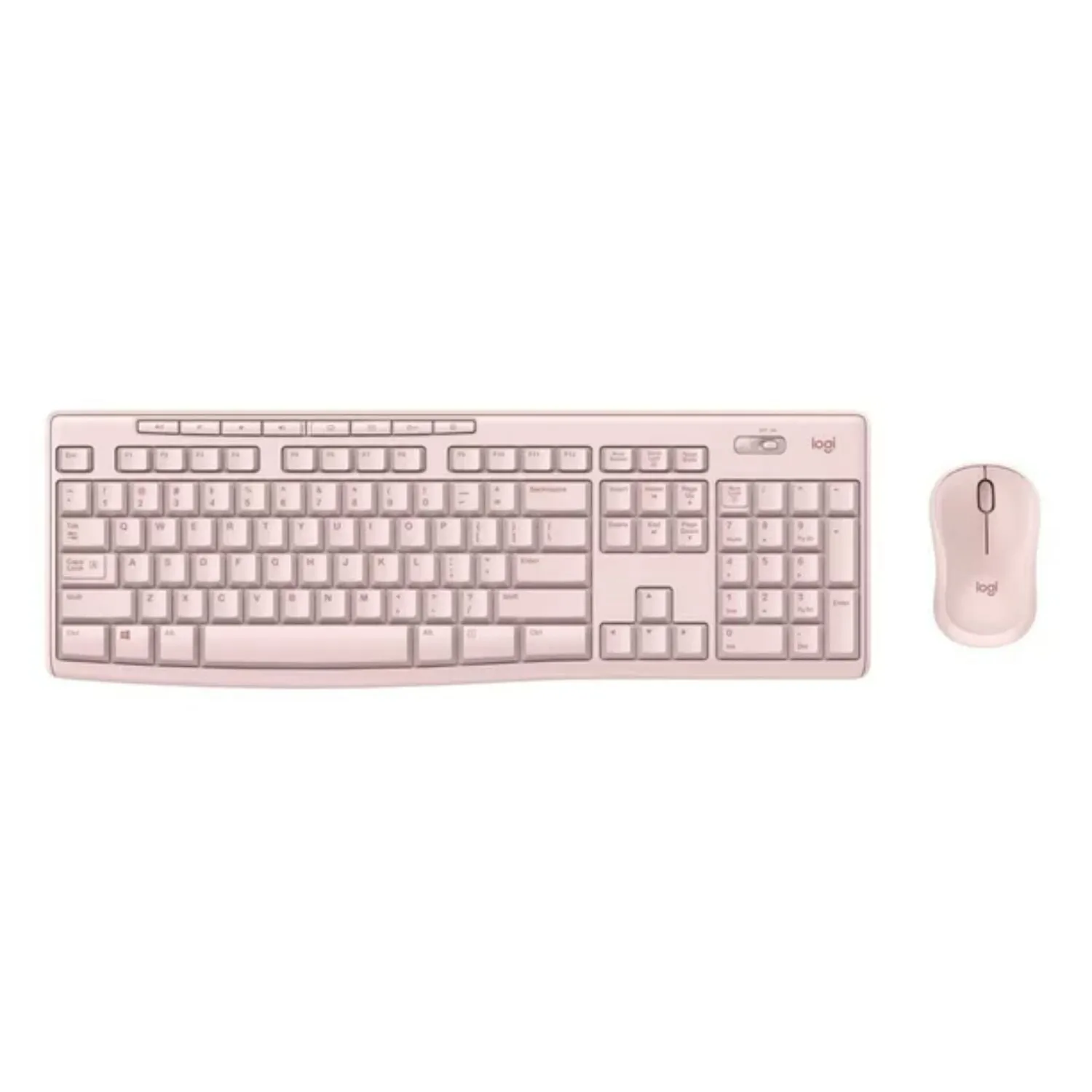 Logitech 168.8427006 Wireless Keyboard and Mouse Combo for Windows 2.4 GHz Wireless, Compact Mouse Rose