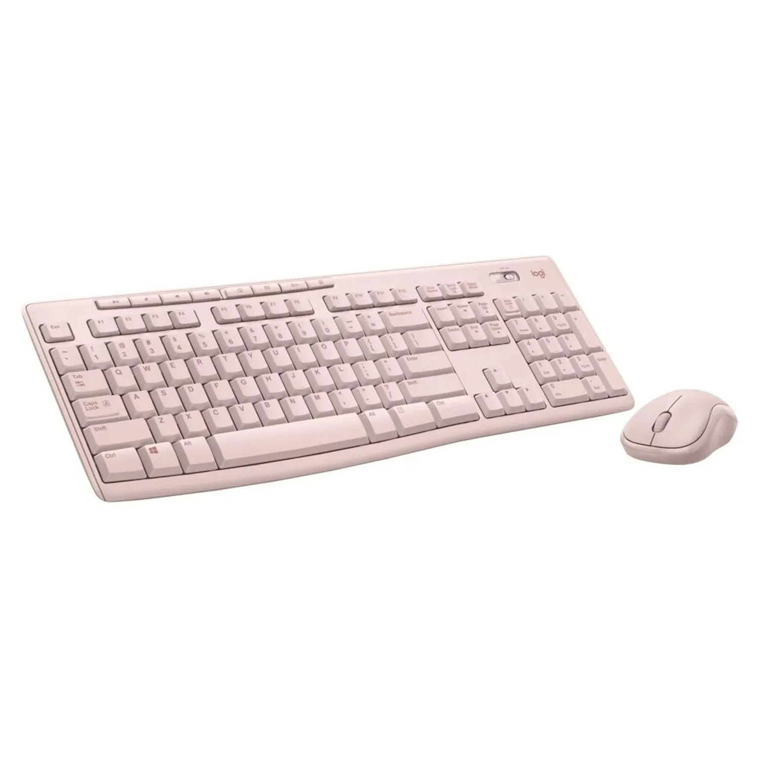 Logitech 168.8427006 Wireless Keyboard and Mouse Combo for Windows 2.4 GHz Wireless, Compact Mouse Rose