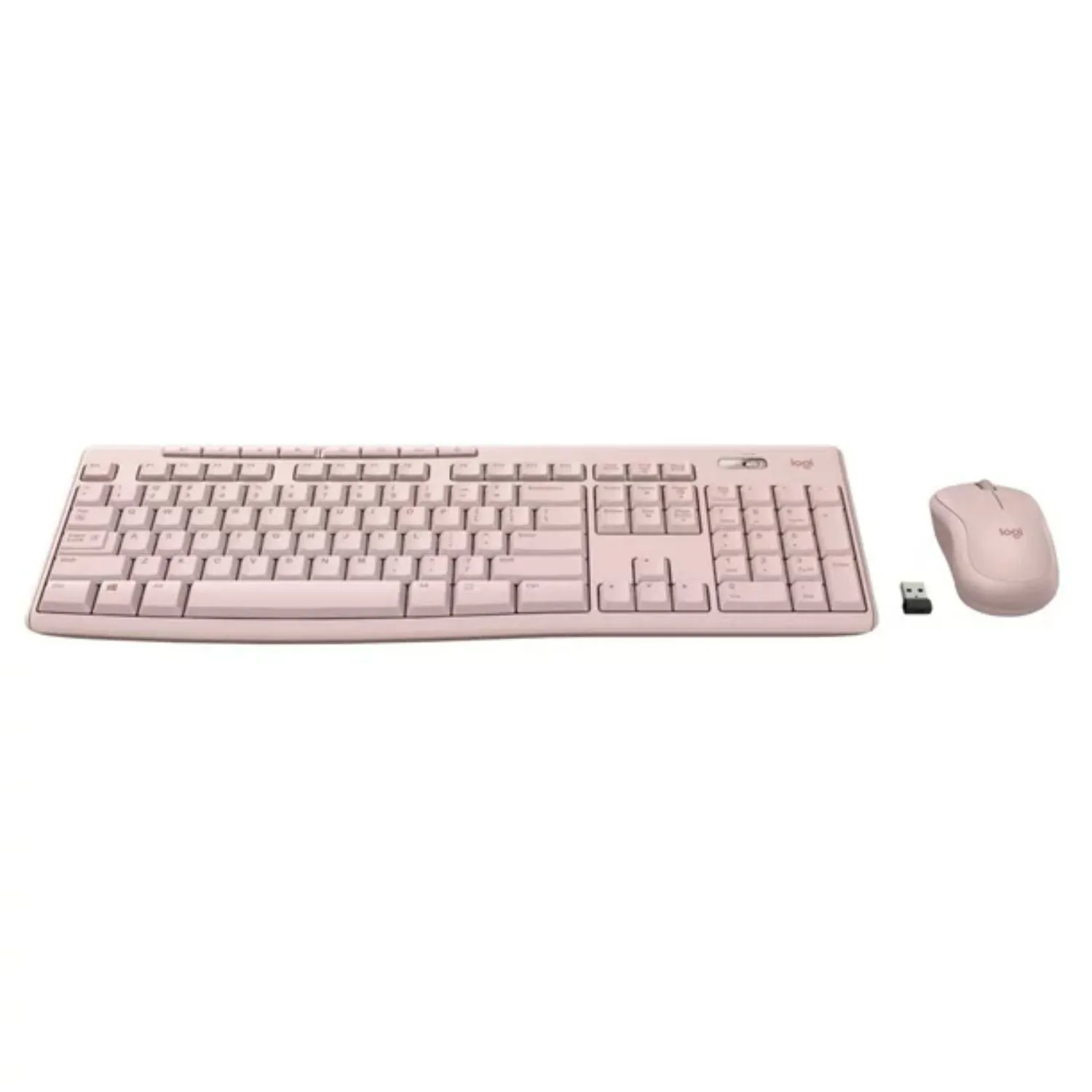 Logitech 168.8427006 Wireless Keyboard and Mouse Combo for Windows 2.4 GHz Wireless, Compact Mouse Rose