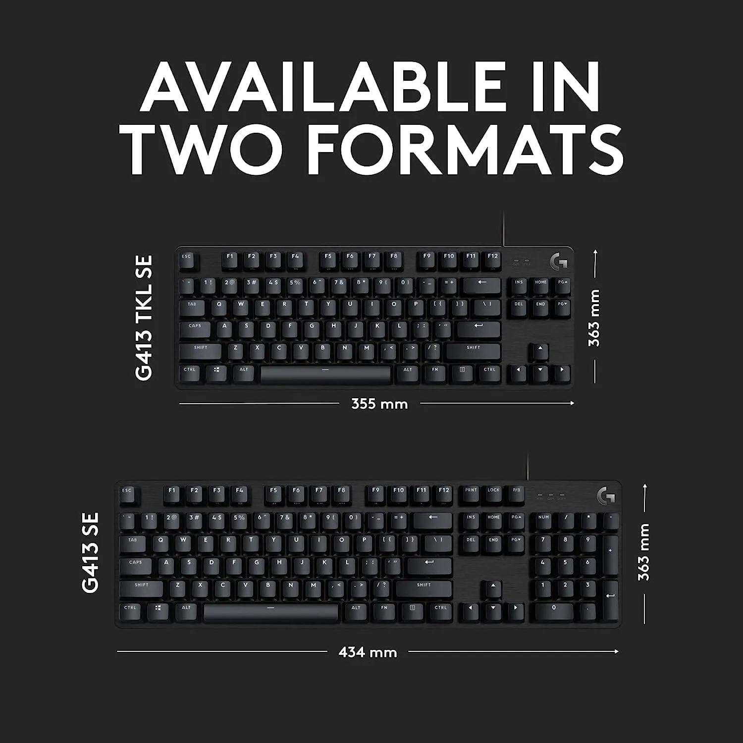 Logitech G413 SE Full-Size Mechanical Gaming Keyboard QWERTY UK English Layout - Black