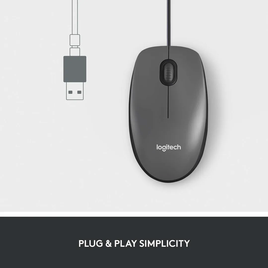 Logitech M100 Wired Optical Mouse