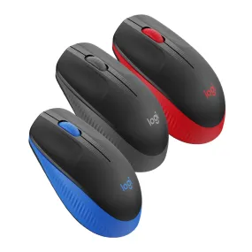 Logitech M190 Wireless USB Mouse with 1000 DPI, Nano Receiver, and Up to 18-Month Battery Life (Charcoal, Red, Blue)