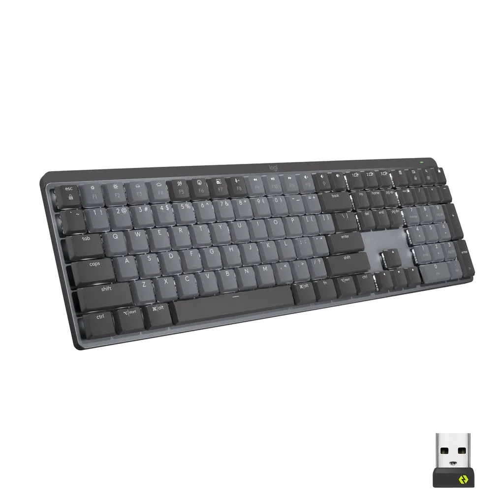 Logitech MX Mechanical Wireless Illuminated Performance Keyboard, Tactile Quiet Switches, Backlit Keys, Bluetooth, USB-C