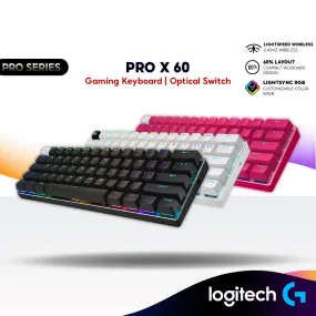 Logitech PRO X 60 LIGHTSPEED Wireless Gaming Keyboard with GX Optical Switches | Ultra Compact TKL 60%